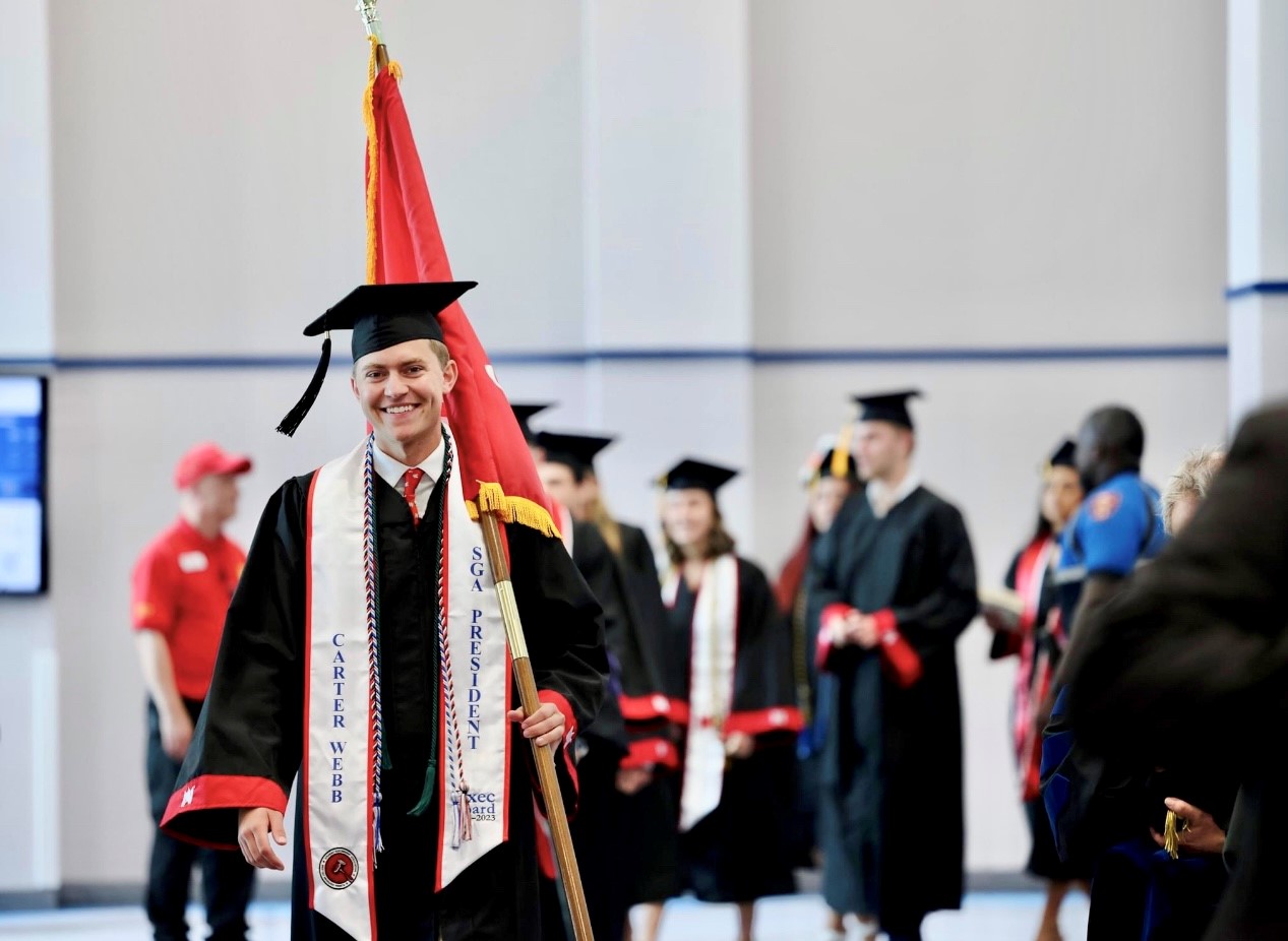 Carter Webb graduating as SGA President