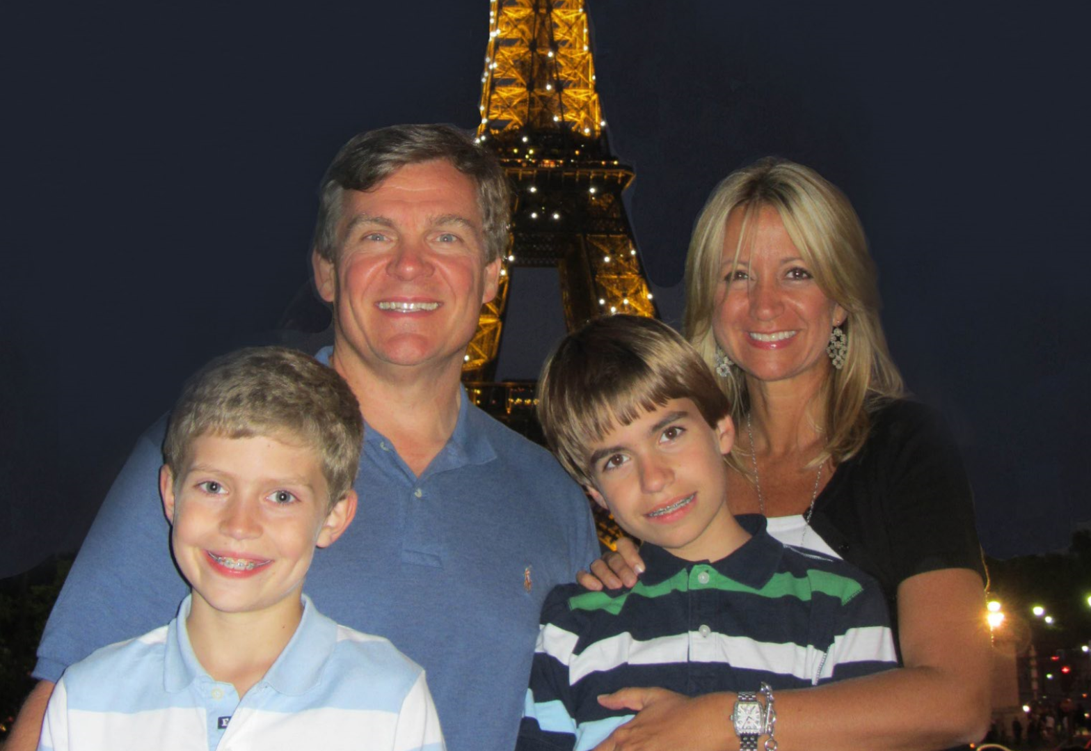 Lori Webb family at the Eiffel Tower in Paris